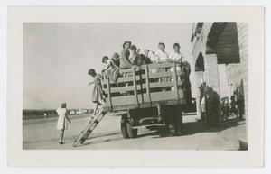 Students in a Wagon (Alamo Field Trip)
