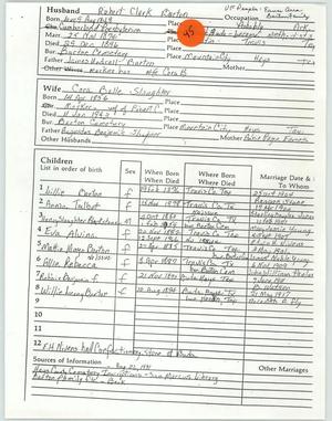 Barton Family Tree and Bob Barton Obituary
