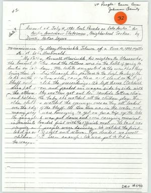 Handwritten Account of the Boat Parade