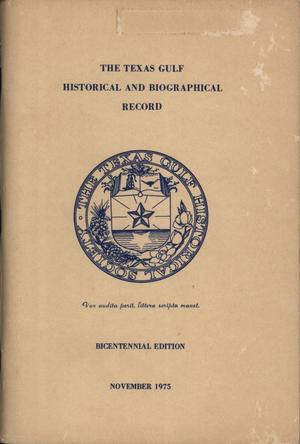 The Texas Gulf Historical and Biographical Record, Volume 11, Number 1, November 1975